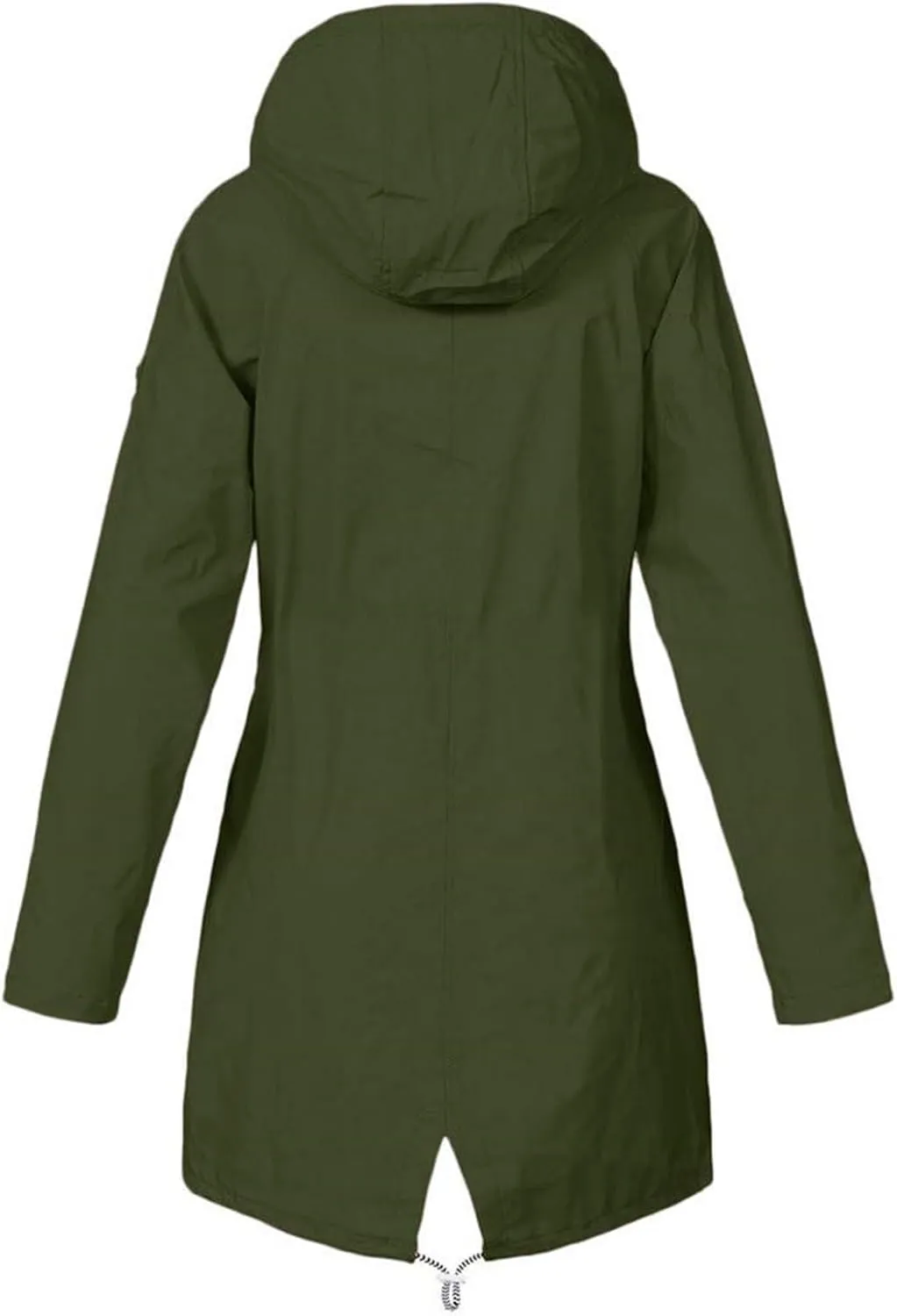 Women Waterproof Jacket Lightweight Long Hooded Raincoat Lined Windbreaker Jacket Zip Up Coat