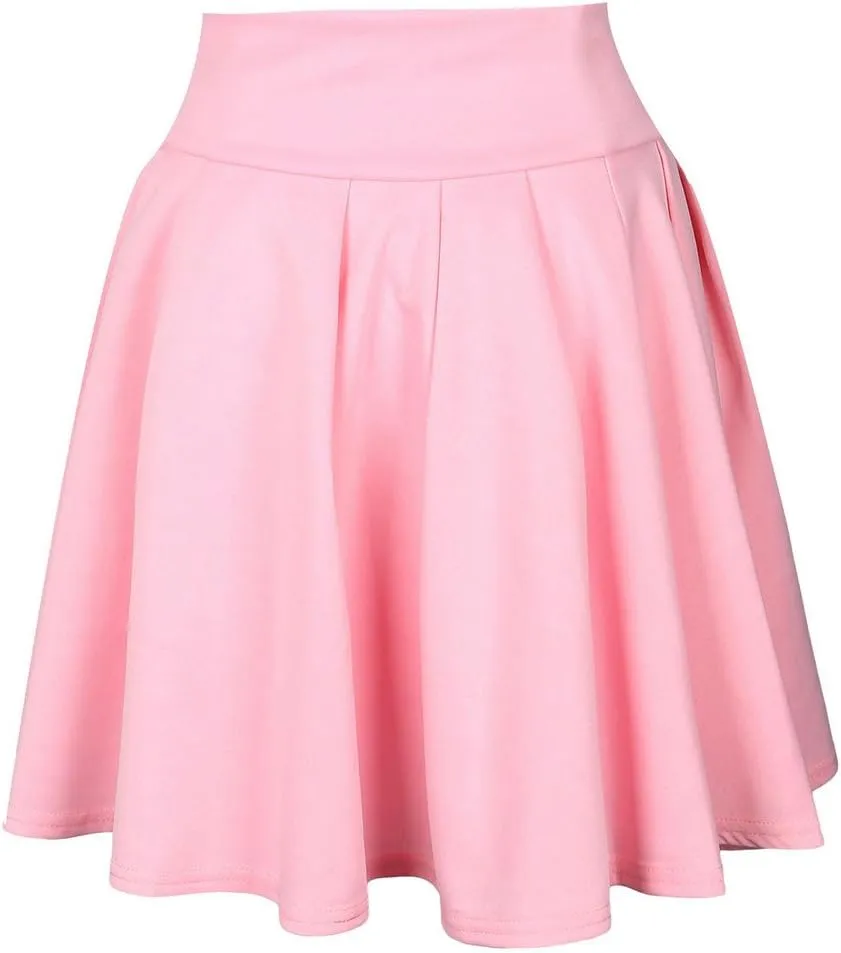 Women's A Line Midi Skirts Ruffle Solid Party Cocktail Mini Skirt Ladies Summer Skirt Pleated Skirts for Party