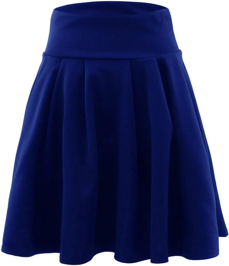 Women's A Line Midi Skirts Ruffle Solid Party Cocktail Mini Skirt Ladies Summer Skirt Pleated Skirts for Party