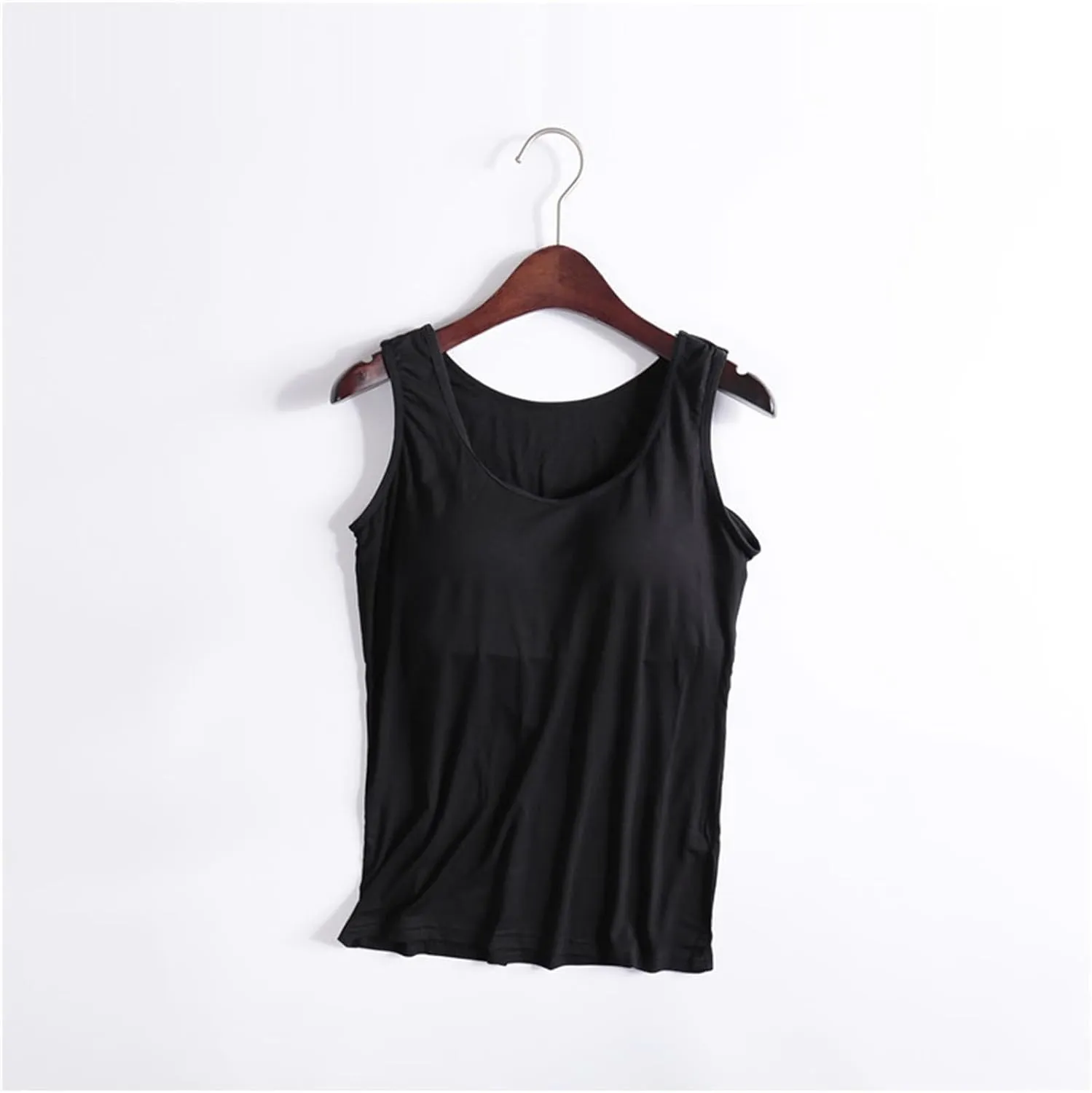 Women's Camisole with Built in Bra Shelf Padded Loose Fitting Tank Tops Spaghetti Strap Underwear Bottoming Shirts