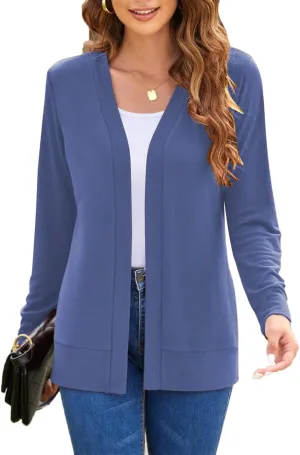 Womens Casual Lightweight Long Sleeve Cardigan Flowy Soft Open Front Knit Cardigan Sweaters