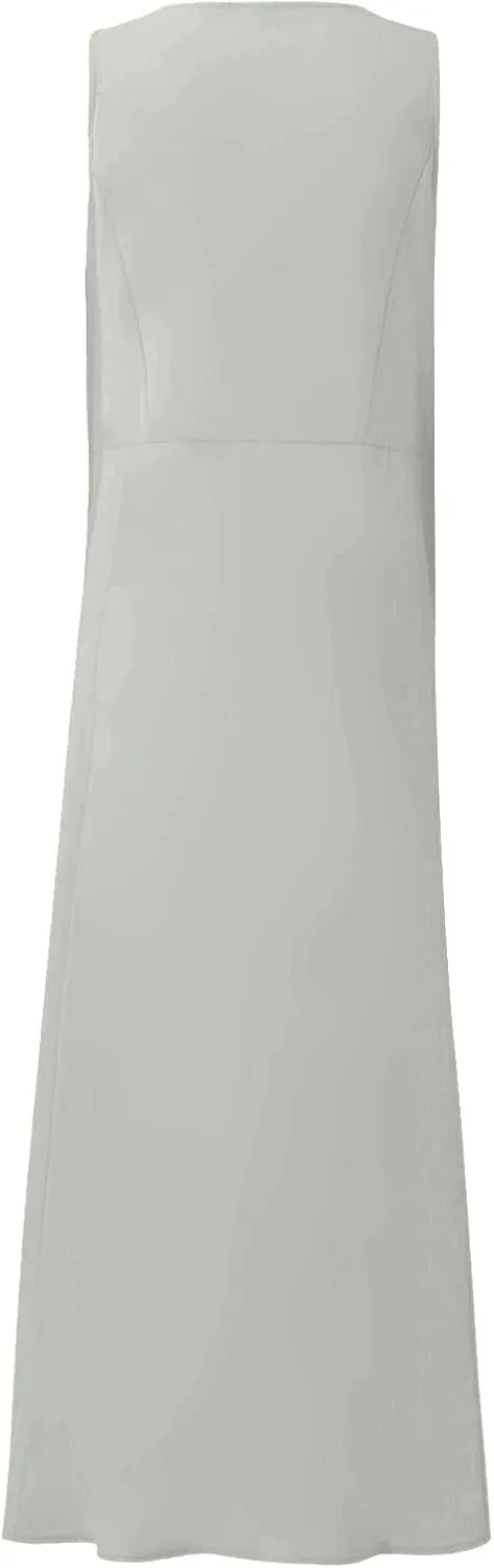 Womens Floral Maxi Dresses Plus Size Sleeveless Linen Boho Dress Long Flowy Sun Dress Summer Cotton Linen Tank Dress