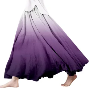 Women's Floral Print Midi Maxi Skirts 2025 Summer Casual Aline Elastic High Waist Pleated Flowy Long Skirt Pockets