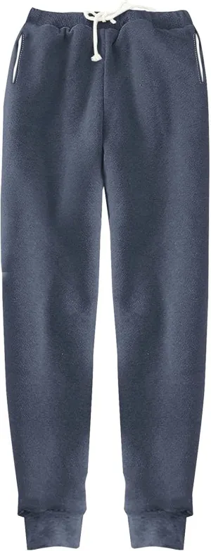 Womens High Waisted Sweatpants Trendy Straight Cuffed Leg Jogger Sport Pant Running Workout Drawstring Casual Trouser