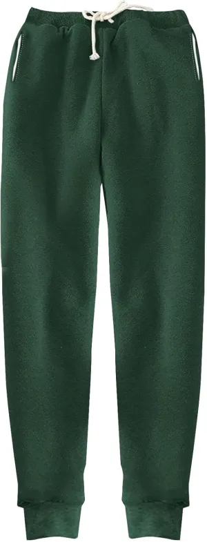 Womens High Waisted Sweatpants Trendy Straight Cuffed Leg Jogger Sport Pant Running Workout Drawstring Casual Trouser