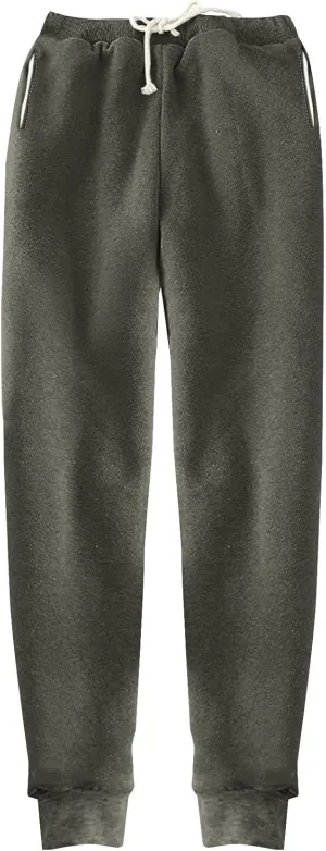 Womens High Waisted Sweatpants Trendy Straight Cuffed Leg Jogger Sport Pant Running Workout Drawstring Casual Trouser