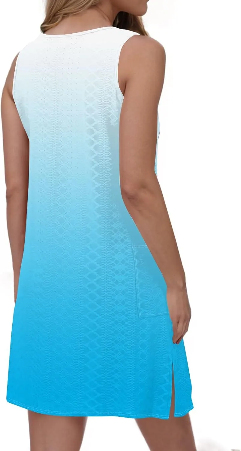 Womens Sleeveless Crew Neck Tank Dresses Casual Vacation Sundress 2025 Spring Summer Floral Hawaiian Beach Dress