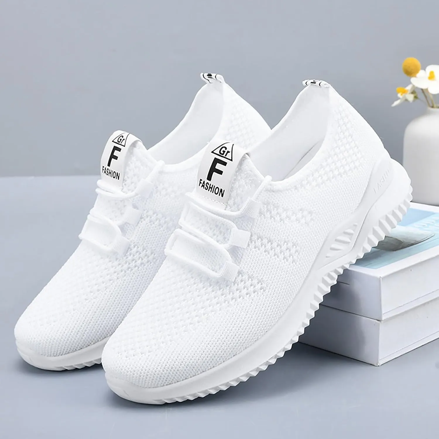 Women's Slip On Walking Shoes Lightweight Breathable Walking Sneakers Non-Slip Tennis Gym Workout Athletic Shoes Wide Toe Wide Width Sneakers Air Cushion Road Running Shoe Comfort Work Sneaker