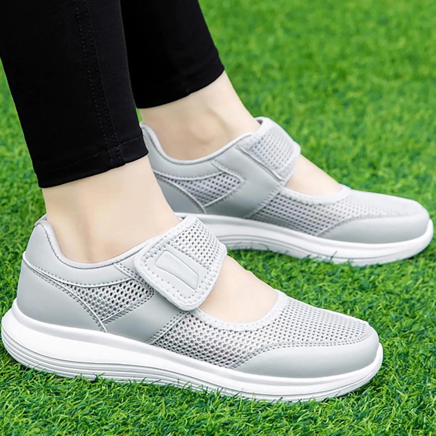 Women's Soft Orthopedic Shoes Breathable Woven Go Walking Slip On Foam Shoes Arch Support Hands Walking Casual Shoes