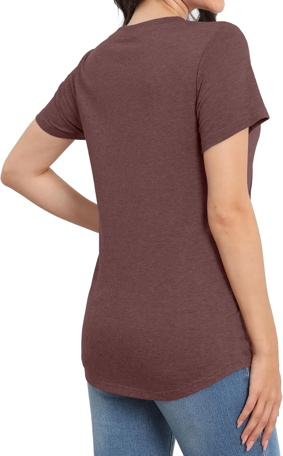 Womens Summer Tops Casual Short Sleeve T Shirts Dressy Basic Loose Blouses Trendy Pleated Tunic