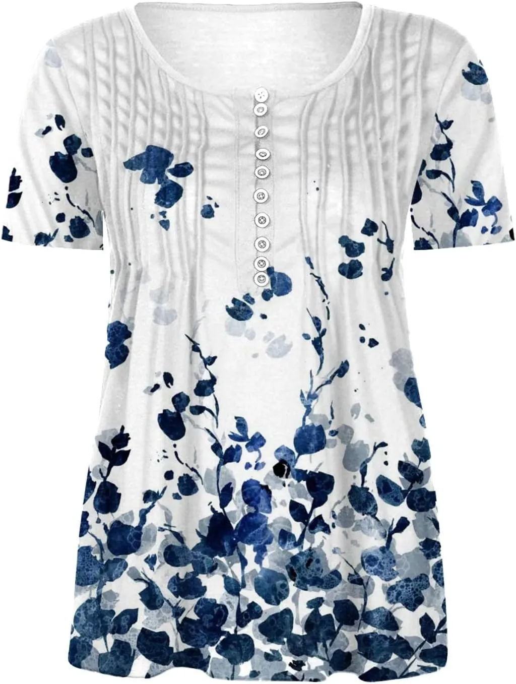 Womens Summer Tops Dressy Casual Short Sleeve V Neck T Shirts Trendy Cute Tees Loose Soft Floral Boho Tunic Blouses