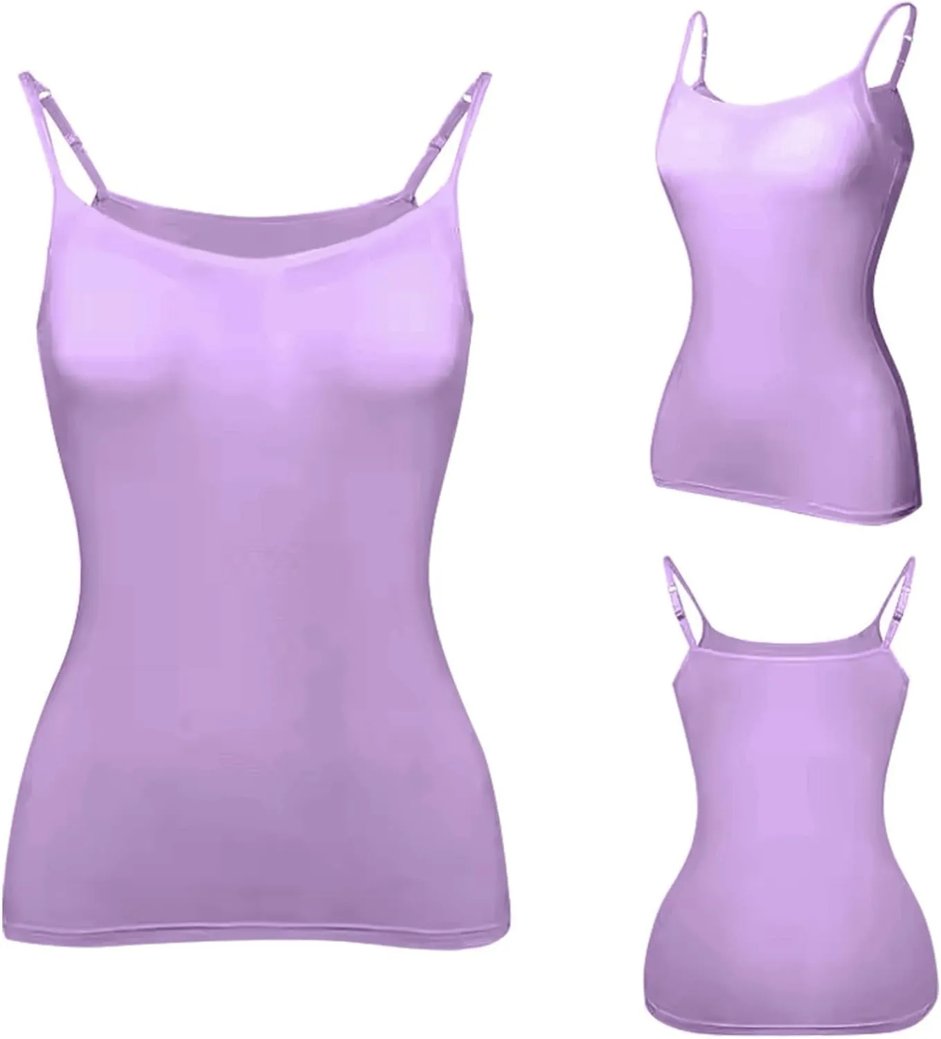 Womens Tank Tops with Built in Bras Adjustable Spaghetti Strap Cami Tops Workout Shelf Bra Tank Top Basic Undershirts