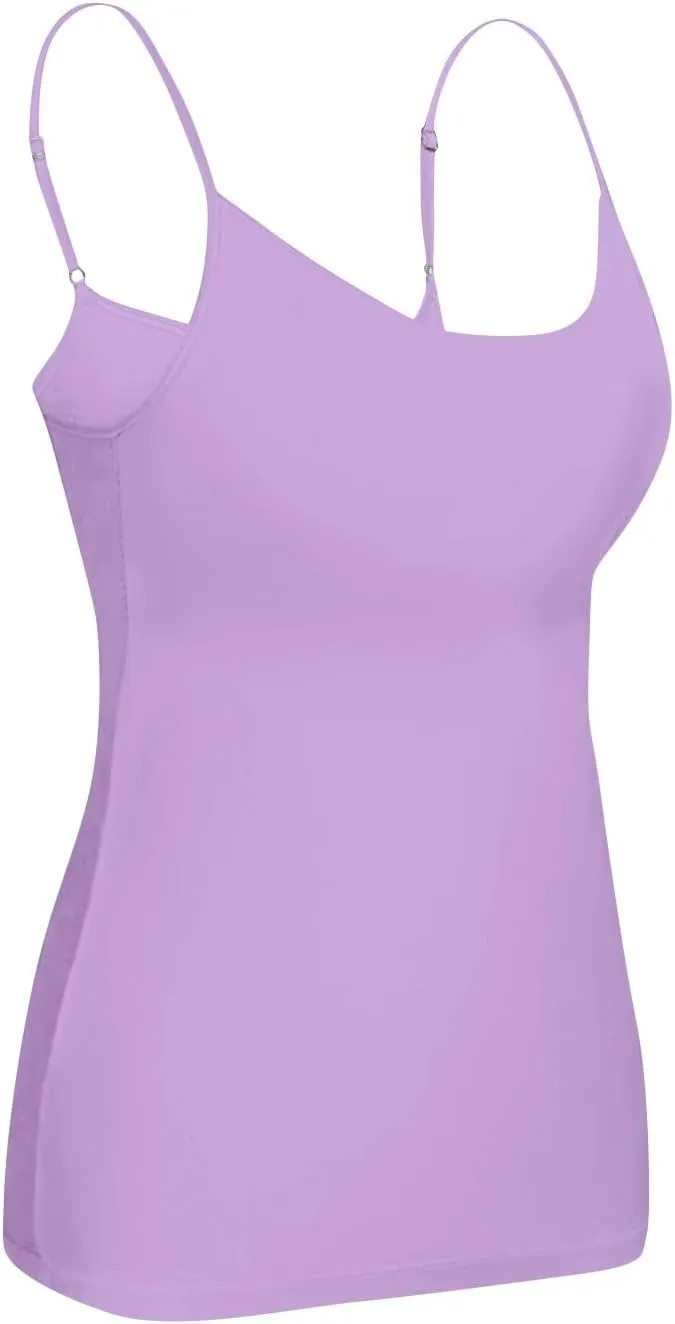 Womens Tank Tops with Built in Bras Adjustable Spaghetti Strap Cami Tops Workout Shelf Bra Tank Top Basic Undershirts