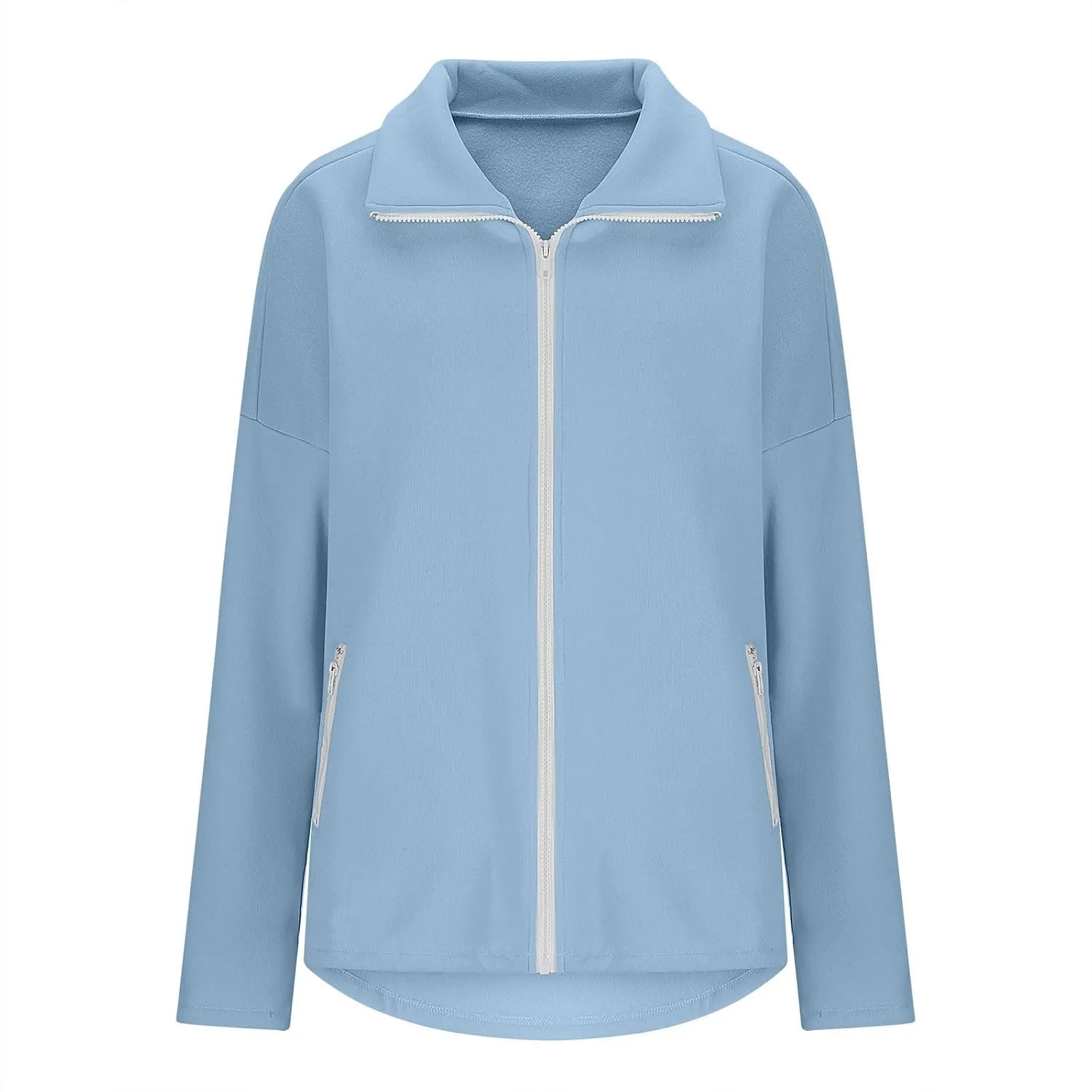 Womens Winter Sweatshirt Zip up Long Sleeve Oversized Sweatshirts with Pockets Fall Outfit Clothes 2024