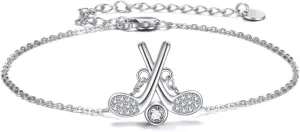 YAFEINI Golf Jewelry Gifts Sterling Silver Golf Club and Ball Bracelet Golf Jewelry for Women