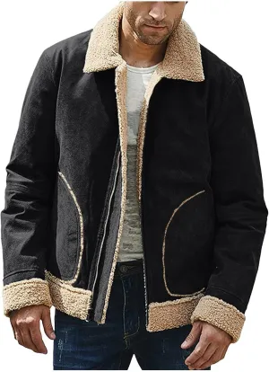 Ymosrh Men's Casual Jackets Lightweight Windproof Bomber Jacket Full Zip Winter Warm Coats Outwear Sport, M-5XL