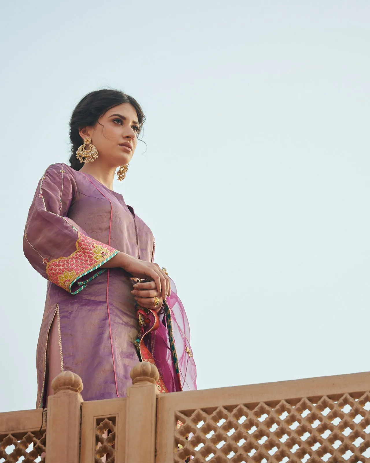 Zahra Purple Bell Short Kurta Set