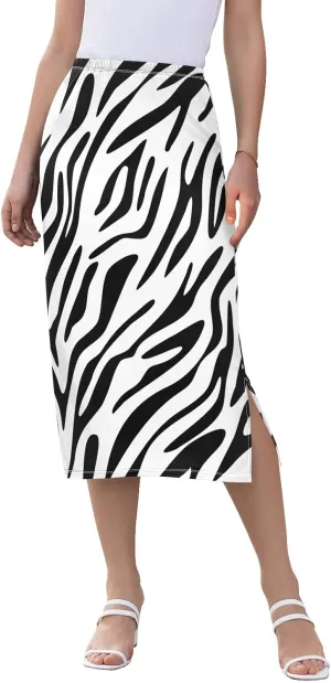 Zebra Stripes Skirts for Women Midi Midi Skirts for Women Summer, High Waist Long Skirt Midi Skirt for Women