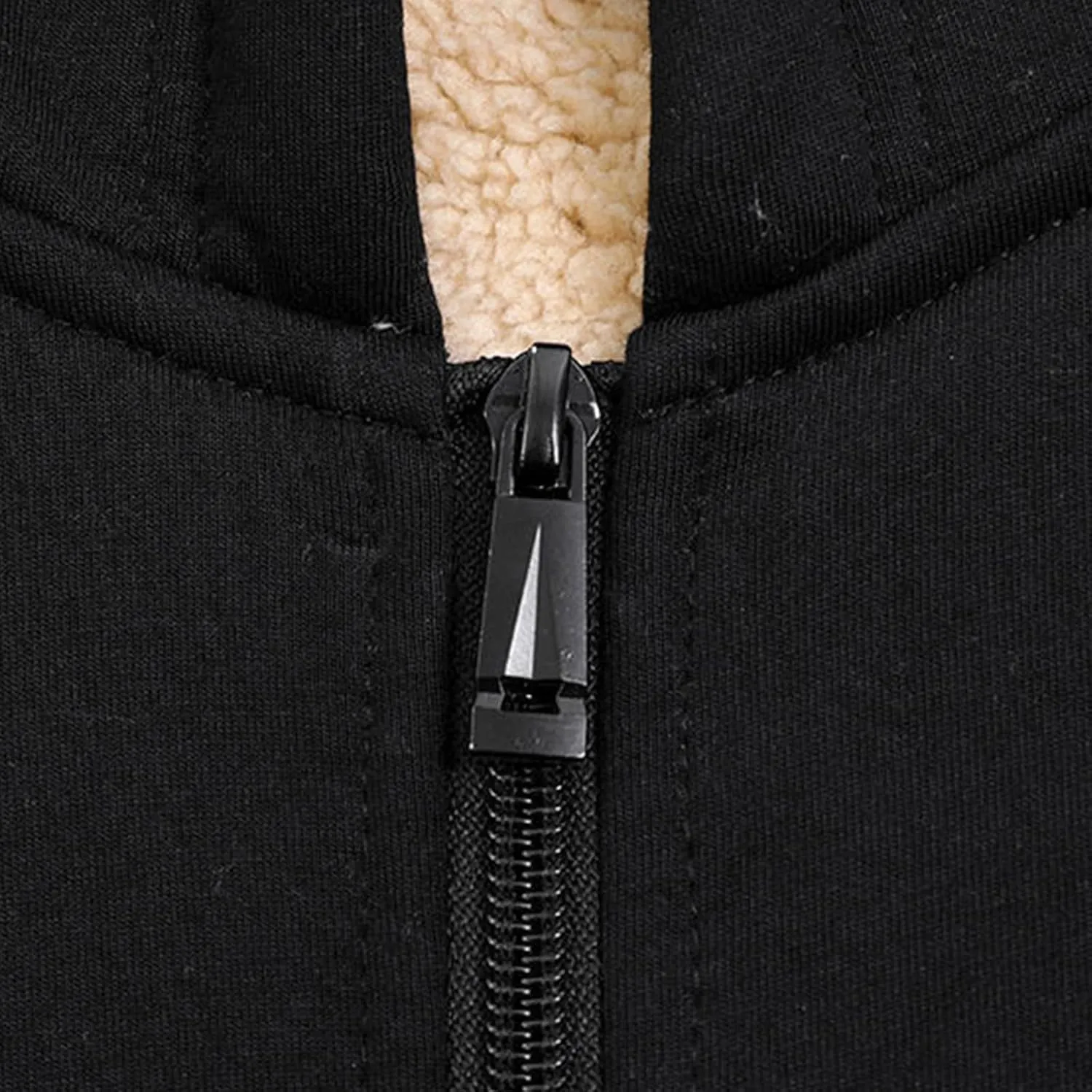 Zeiyignr Men Hoodies Zip Up Fleece Jacket Heavyweight Sherpa Lined Hooded Sweatshirt Warm Thick Winter Coat Cozy Windbreaker